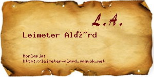 Leimeter Alárd névjegykártya